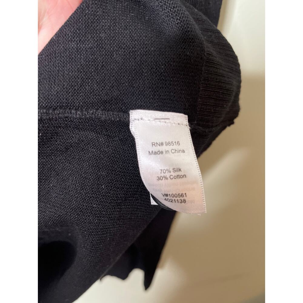 Coldwater Creek Silk Blend Black button Cardian 3X New - Picture 5 of 5